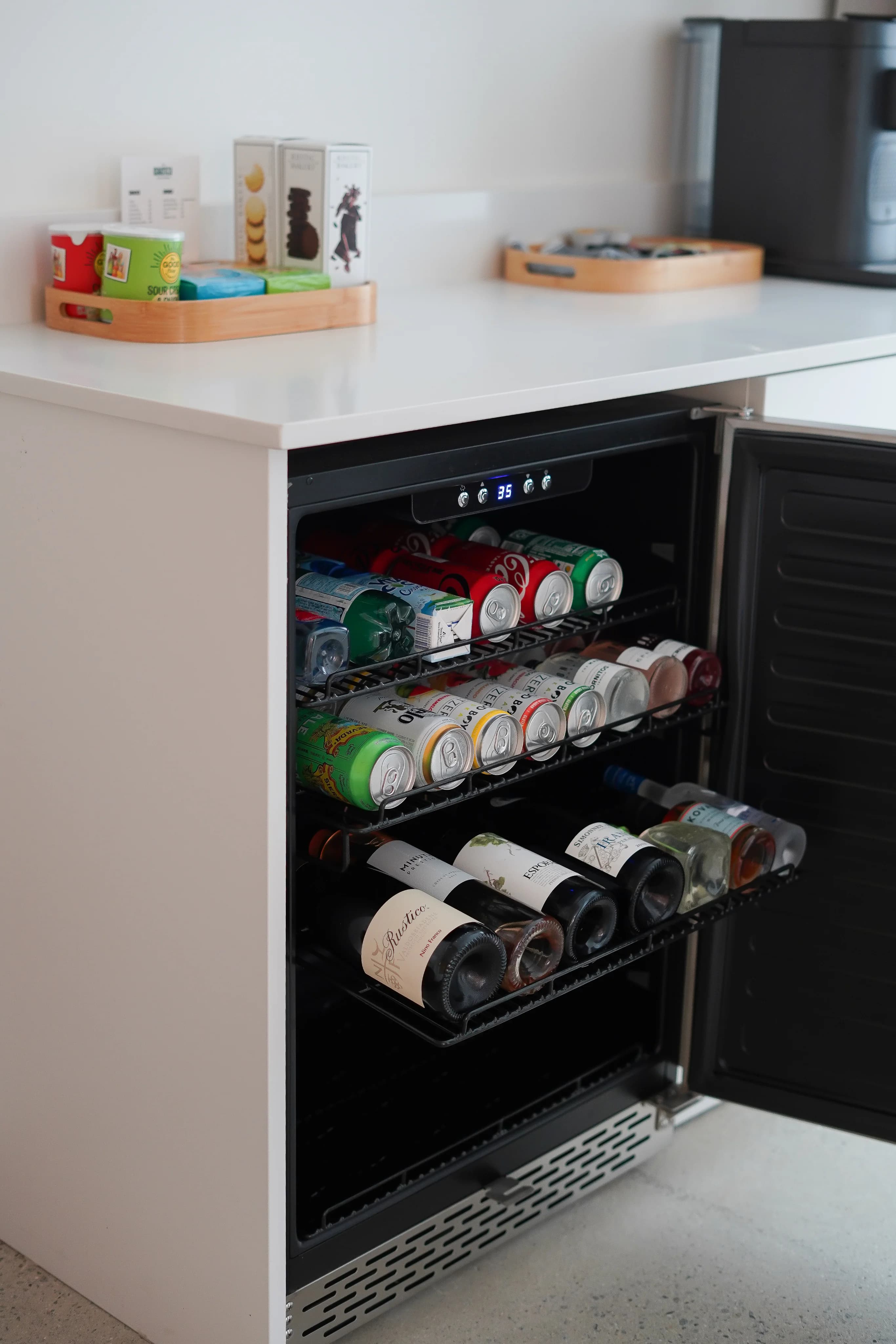 A wide selection of premium wines, beers, and liquors